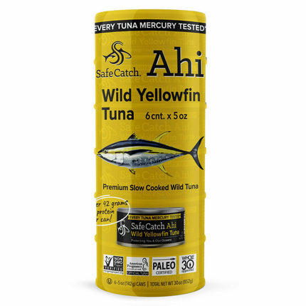 Safe Catch Ahi Tuna Wild Yellow Tuna Can 6 CT