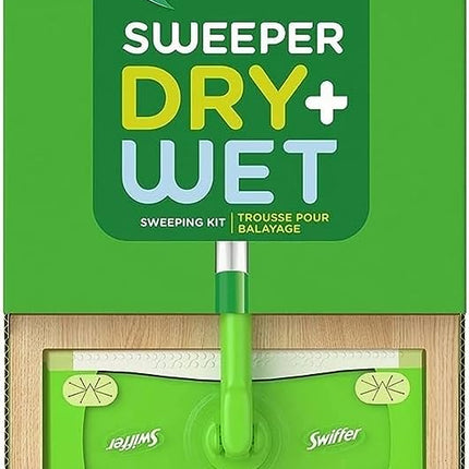 SWIFFER SWEEPER DRY+WET 1 SWEEPER/BALAI 14 DRY CLOTHS.