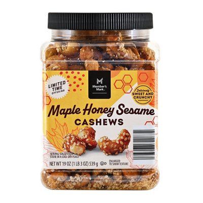 Member s mark maple  honey sesame cashews (19 Oz)