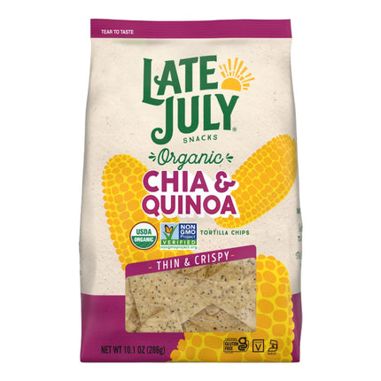 ATE JULY Snacks Restaurant Style Chia & Quinoa Tortilla Chips, 11 oz. Bag