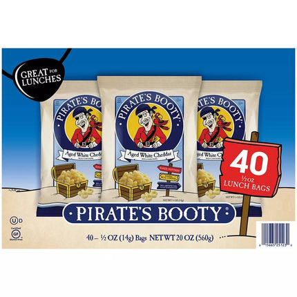 Pirate s Booty Aged White Cheddar Rice & Corn Puffs 14Gr 40Unid