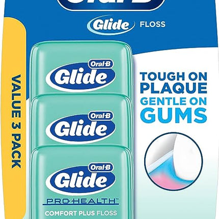 Oral B glide floss slides up to 50% easier 3 ct