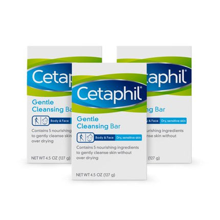 Cetaphil Cleansing Bar   4.5 Oz Bar   Pack of 3   Nourishing Cleansing Bar for Dry Sensitive Skin