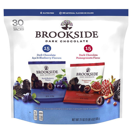 Brookside Dark Chocolate 15 Acai & Blueberry 15 Pomegranate Flavor 30 Count 595g