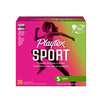 Playtex Sport Super Plastic Applicator Tampons 36