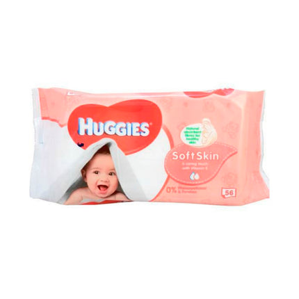 Huggies Toallitas Húmedas Soft Skin Libre De Parabenos Perfume Y Alcohol. Cantidad 56 Unidades.