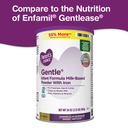 Gentle Infant Formula Milk-Based Powder With Iron - 34 oz.