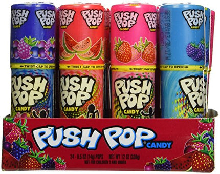 Push Pop Candy Assorted Flavors 24 Ct