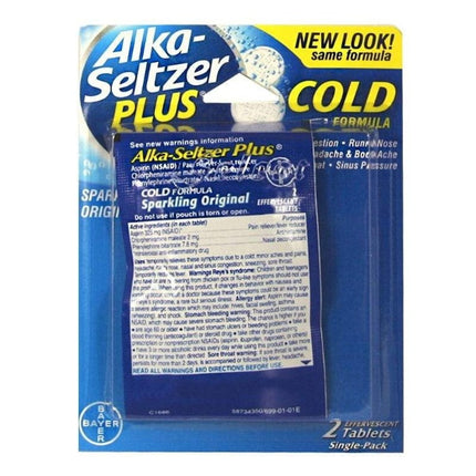 Alka-Seltzer Plus Cold Formula Sparkling Original Effervescent Tablets, 36 Ct