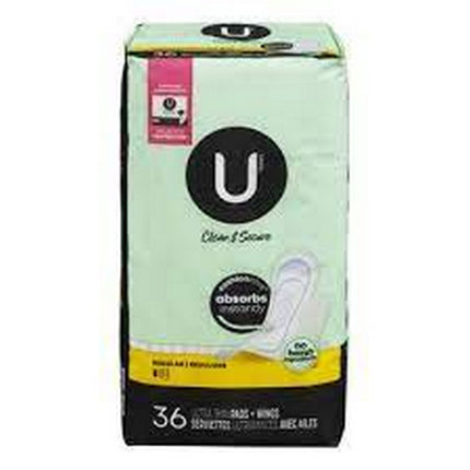 U by Kotex Security Ultra Thin Feminine Pads with Wings  Regular  36 Count
