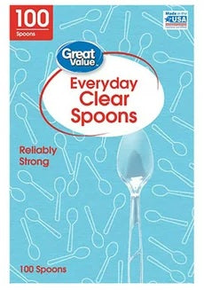 Great Value everyday clear spoons 100 spoons