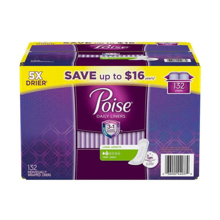 Poise Daily lLiners 132 Count