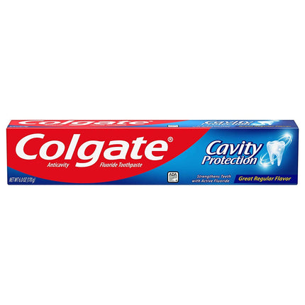 Colgate Pasta De Dientes Cavity Protection Poder De Lucha Contra La Cavidad Con Fluoruro Activo Sabor Refrescante Y Limpio. Contenido Neto 8Oz.