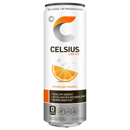 CELSIUS Essential Energy Drink 12 Fl Oz, Sparkling Orange (Single)