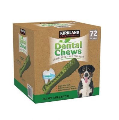 Kirkland Signature dental chews 72 dog treats 67.7 Oz 2-ct