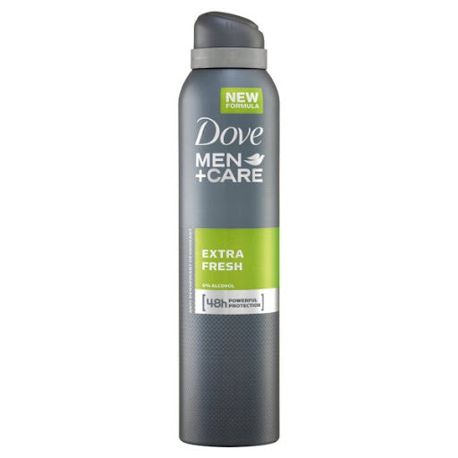 Dove Desodorante En Spray Men+Care Extra Fresh Antitranspirante Extra Fresco 0% Alcohol 48H Total Protección. Contenido Neto 254Ml.