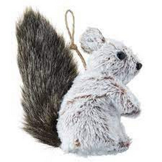 Holiday Time Set of 6 Squirrel In Pinecone Ornament. Christmas in MTN Theme. Brown & White Color.