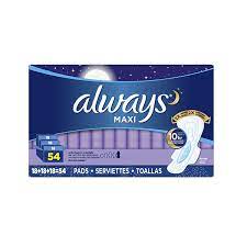 Always Maxi Extra Heavy Overnight Pads, Unscented - Size 5 (54 ct.)