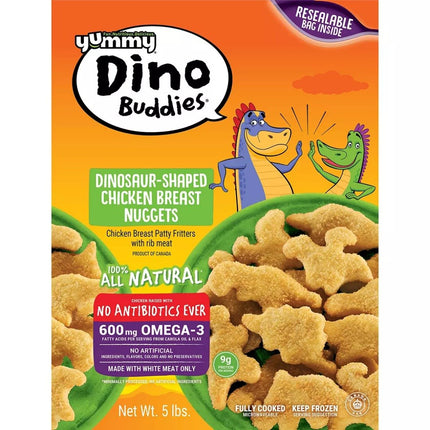 Yummy Dino Buddies Chicken Breast Nuggets 100% Natural 5Lbs