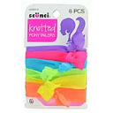 Scunci Cola Con Nudo Para Niñas Girl Knotted Ponytailers Colores Neón. Contenido 6 Piezas.