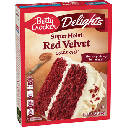 Betty Crocker Delights super moist red velvet cake mix 13.25 Oz